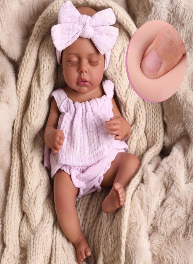 BABESIDE Lifelike Reborn Baby Dolls Daisy Black Girl- 12 Inch Soft Body Realistic-Newborn Handmade Real Life Baby Dolls with Clothes and Toy Gift for Kids Age 3+ - Image 1
